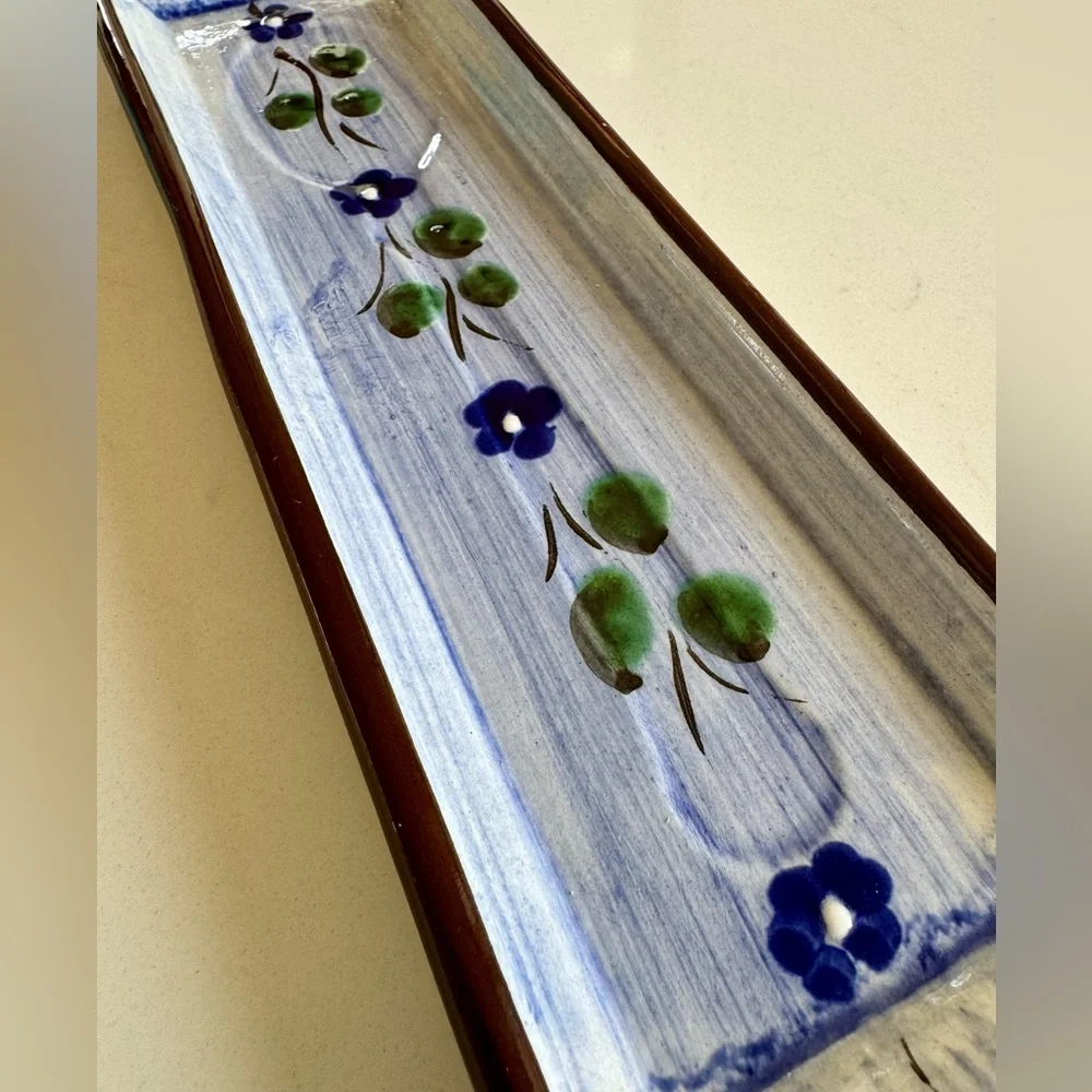 Hand-Painted Floral Ceramic Spoon Rest
